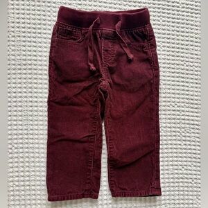 Baby Gap Burgundy Pull-On Corduroy Straight Leg Pants: 18-24 months